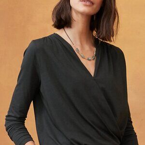 Organic Pima Cotton Henley Tank – Black, XS